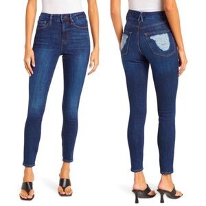 NWT Good American Good Waist with Chewed Back Pockets Denim Jeans size 6/28 New